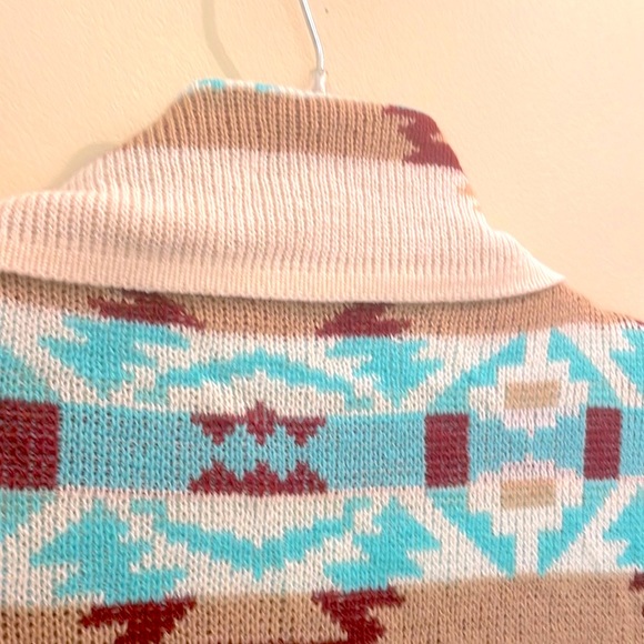 B Sharp Aztec Draped Cardigan Size Large - Picture 7 of 15